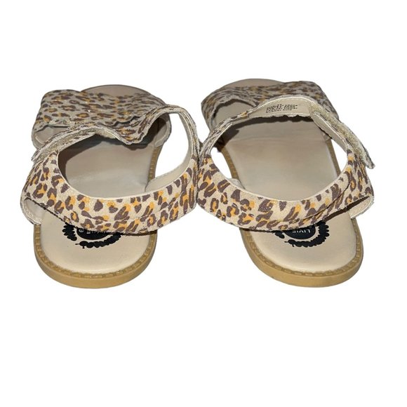 Livie & Luca Girls Leopard Print Leather Sandals Size 3 Youth - Picture 3 of 4